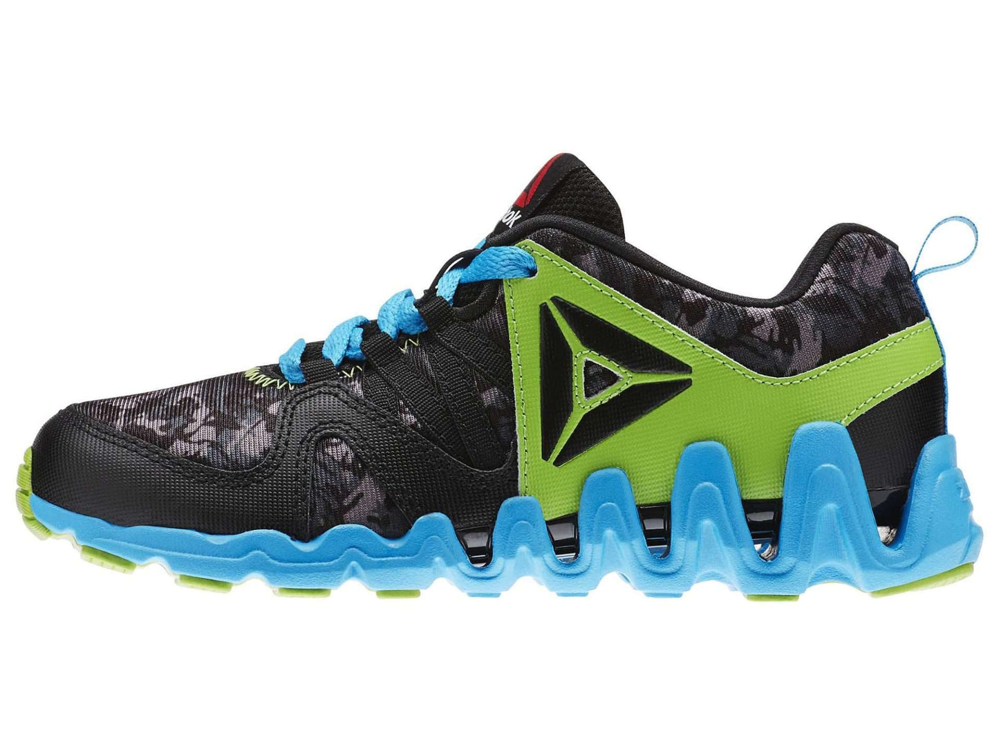 Reebok Kid's(Little Kid) Zig Big N' Fast Fire Shoes,AR1775,Black/Semi Solar Green/White
