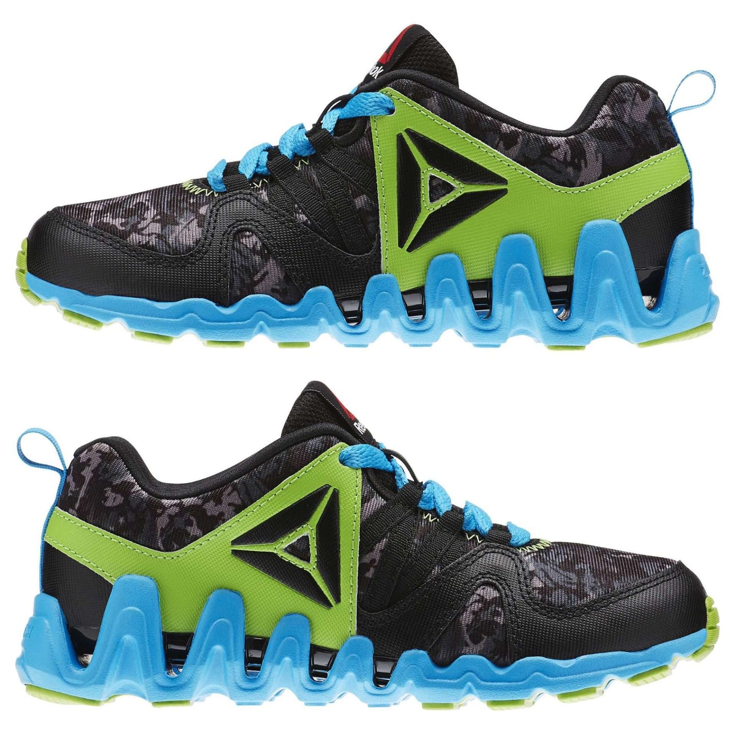 Reebok Kid's(Little Kid) Zig Big N' Fast Fire Shoes,AR1775,Black/Semi Solar Green/White