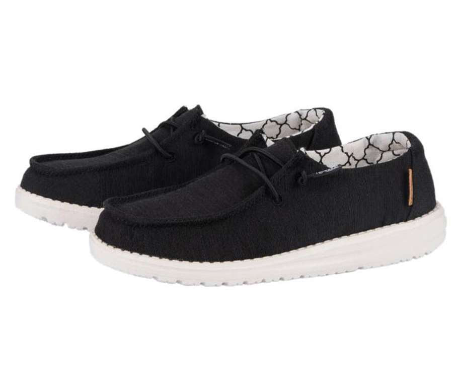 Hey Dude Girl's Youth Shoe Wendy Linen Black 130124987