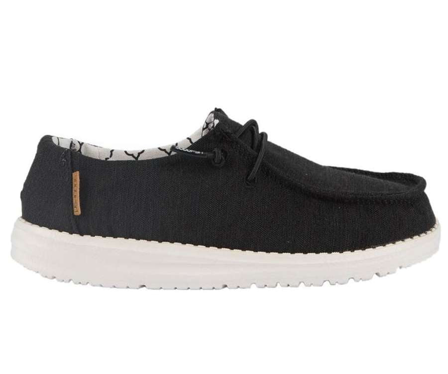 Hey Dude Girl's Youth Shoe Wendy Linen Black 130124987