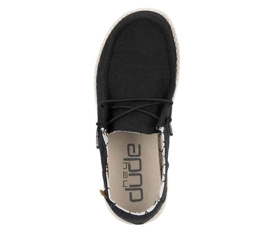 Hey Dude Girl's Youth Shoe Wendy Linen Black 130124987
