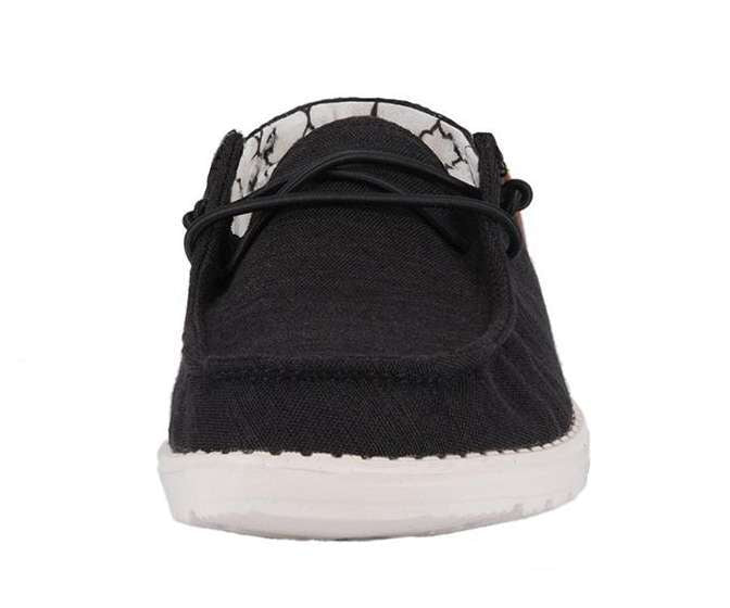 Hey Dude Girl's Youth Shoe Wendy Linen Black 130124987