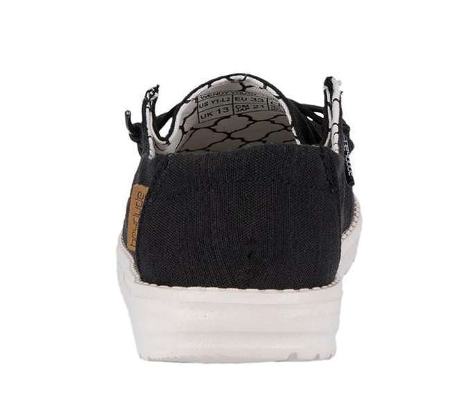 Hey Dude Girl's Youth Shoe Wendy Linen Black 130124987