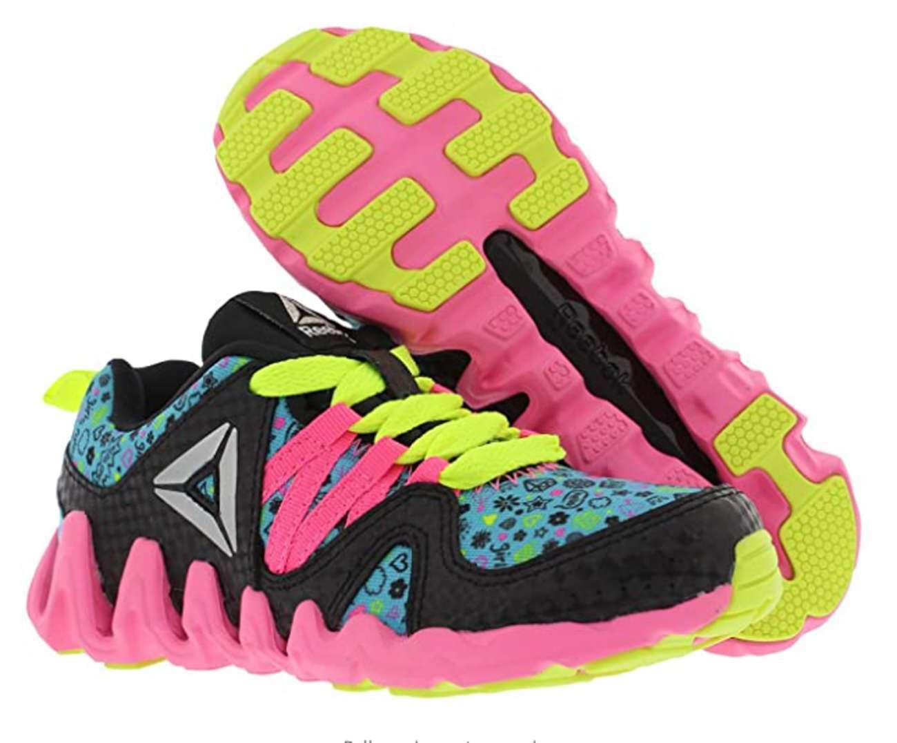 Reebok Kid's(Little Kid) Zig Big N' Fast Fire Shoes,BD1229,Black/Crisp Blue/Poison Patent