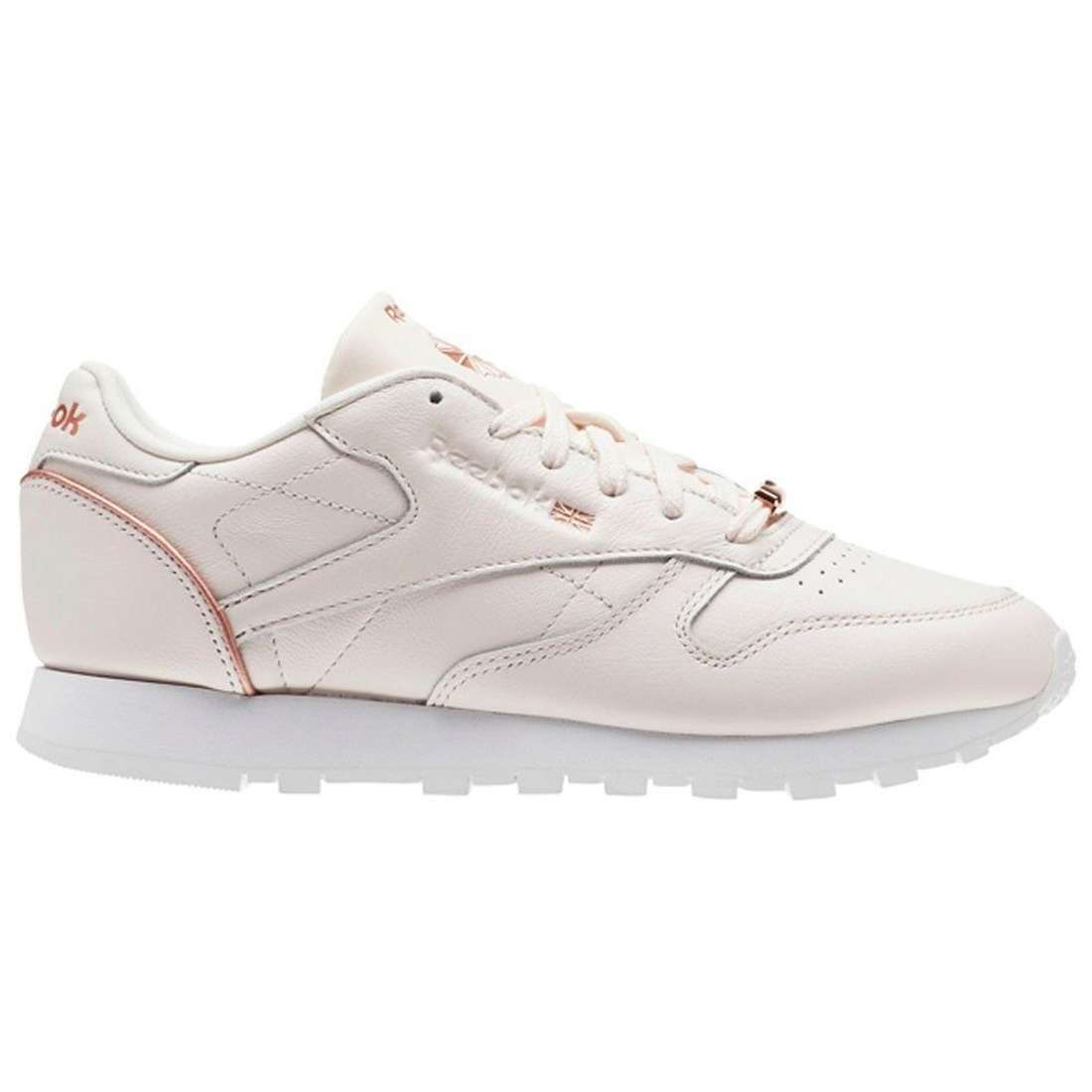 Reebok Women's Classic Leather HW Shoes,BS9880,Pale Pink/White/Rose Gold