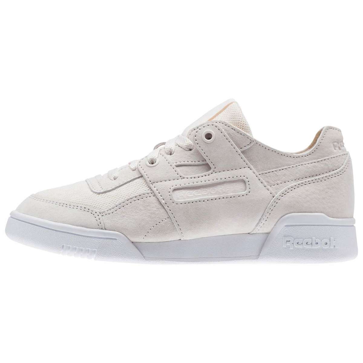Reebok Women's Workout Lo Plus,BS9953,Pale Pink/White