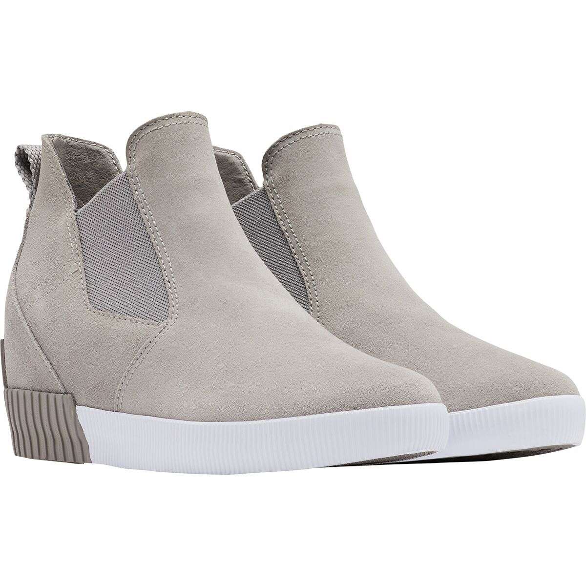 Sorel Women's Out N About Slip-On Wedge NL4702-061 Chrome Grey, White