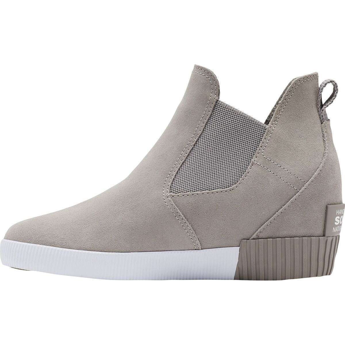 Sorel Women's Out N About Slip-On Wedge NL4702-061 Chrome Grey, White