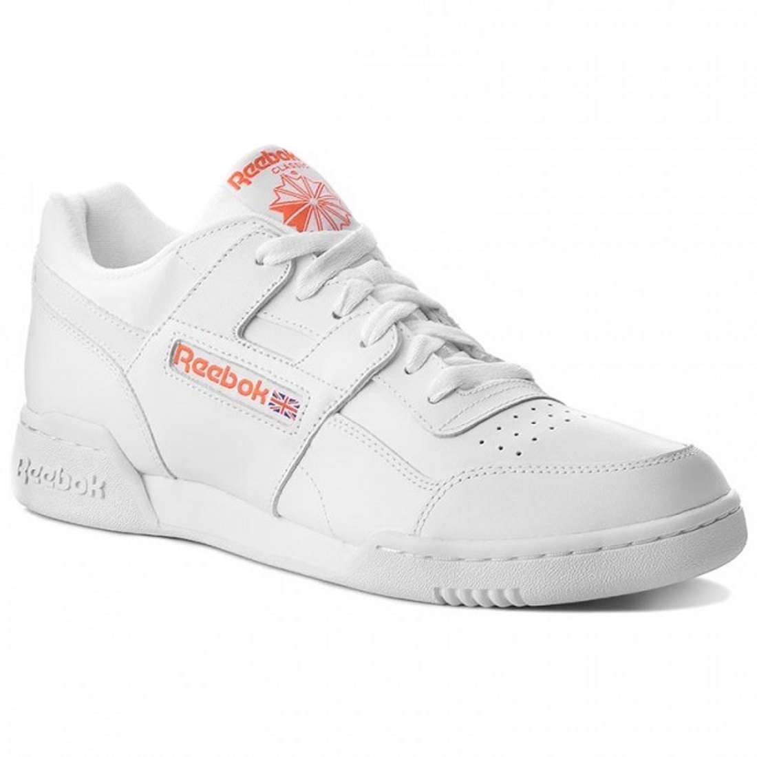 Reebok Men's Workout Plus Shoes,CN5203,White/ Bright Lava