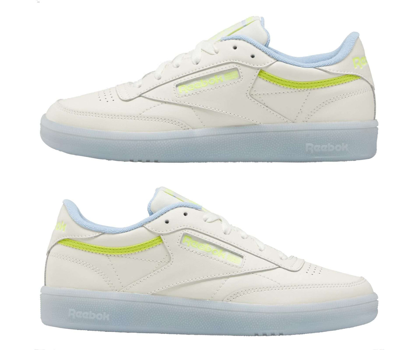 Reebok Classic Women's CLUB C 85 Shoes EF3494 Chalk / Fluid Blue / Semi Solar Yellow