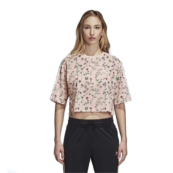 A woman wearing adidas Women Originals All Over Printed Tee