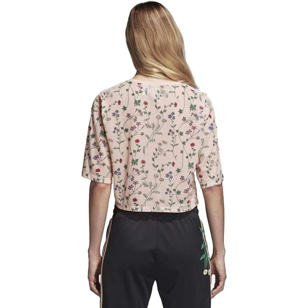 A woman wearing adidas Women Originals All Over Printed Tee