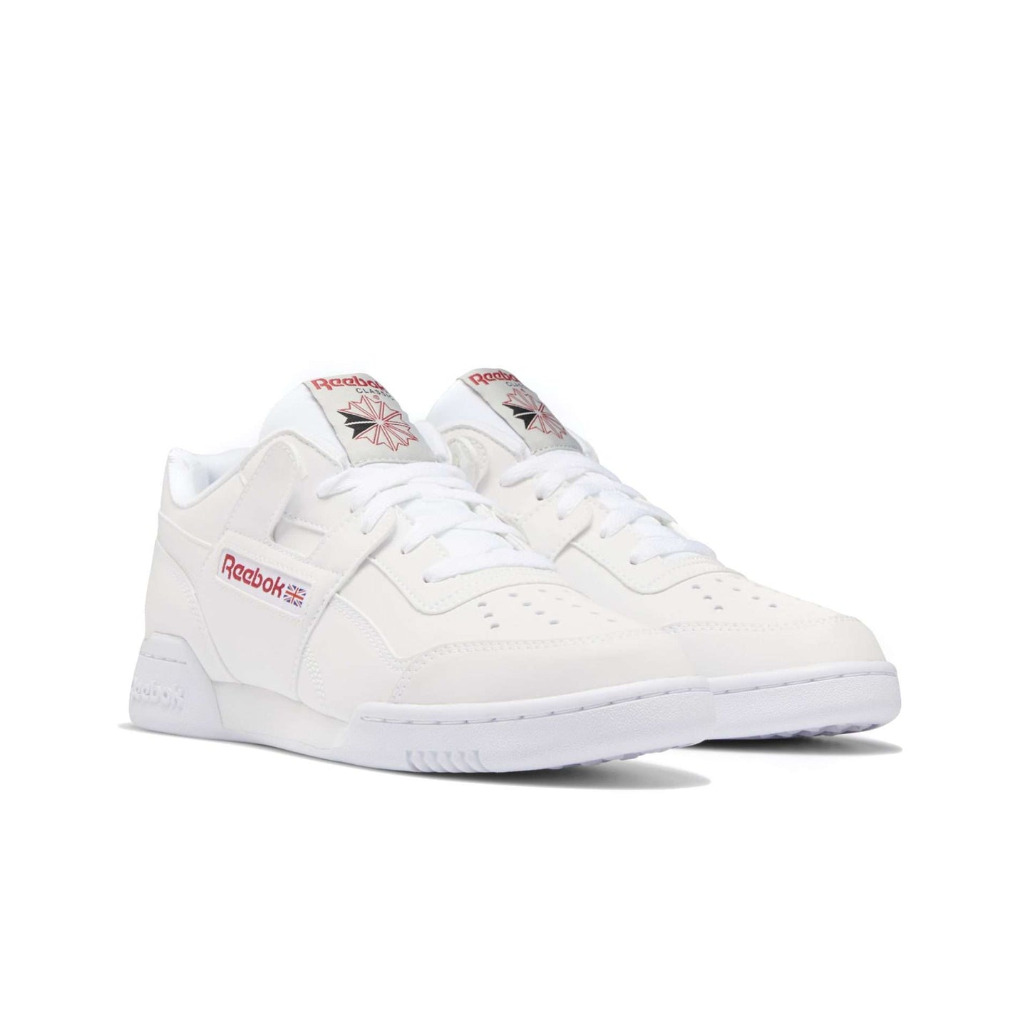 Reebok Men's Workout Plus Shoes,DV7238,White/Skull Grey/Red/Black
