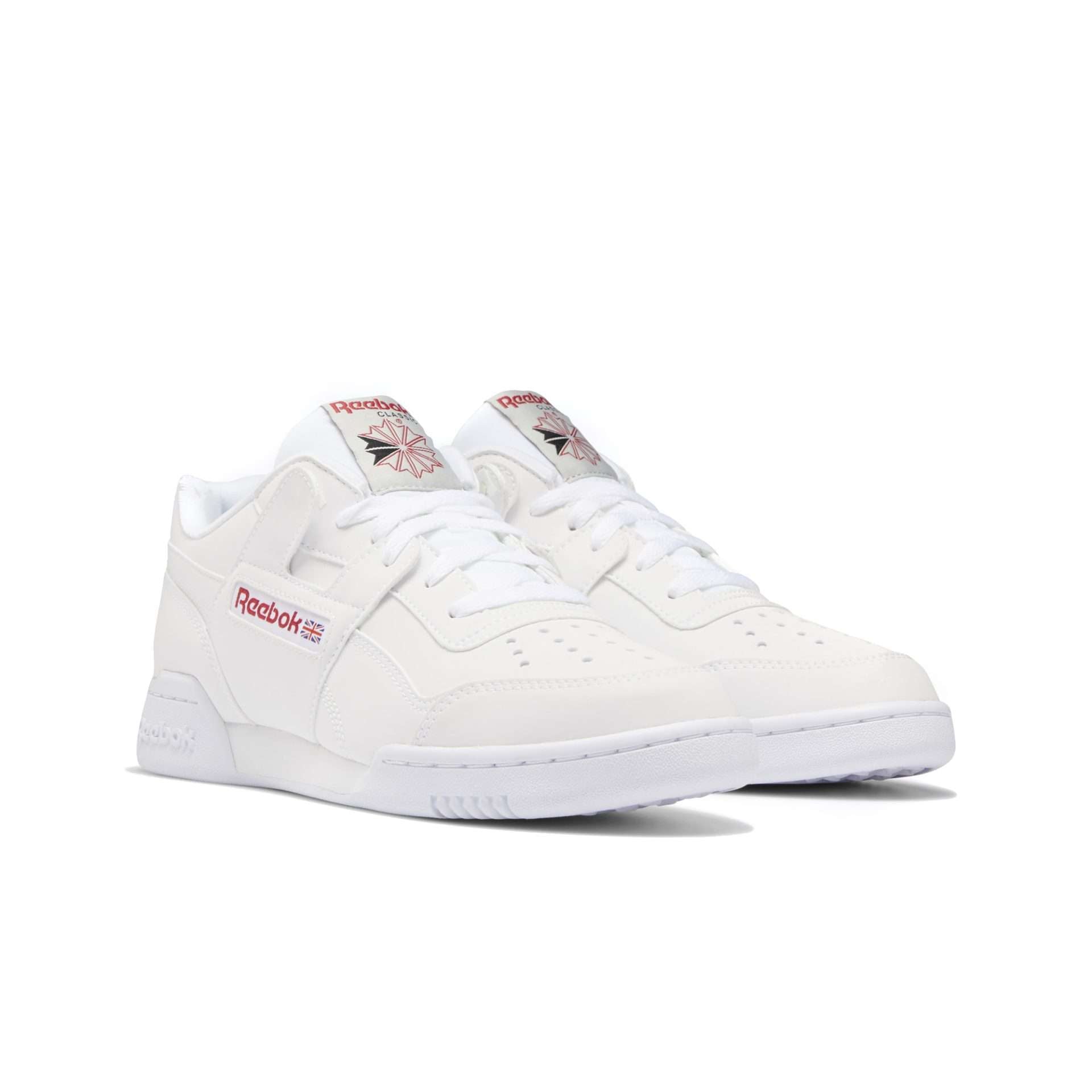 Reebok Men's Workout Plus Shoes,DV7238,White/Skull Grey/Red/Black