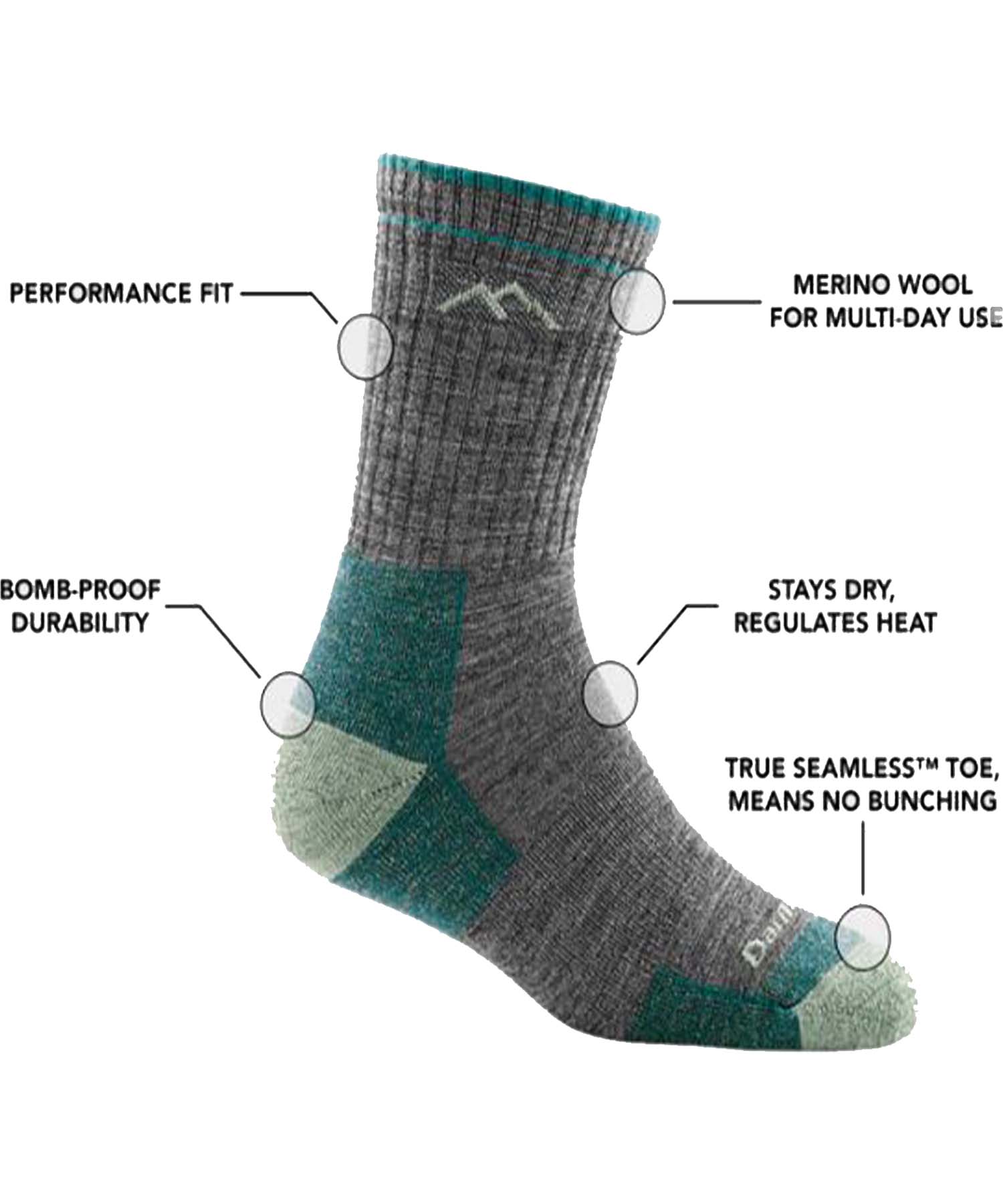 Darn Tough Women's Hiker Micro Crew Midweight Hiking Sock - Taupe