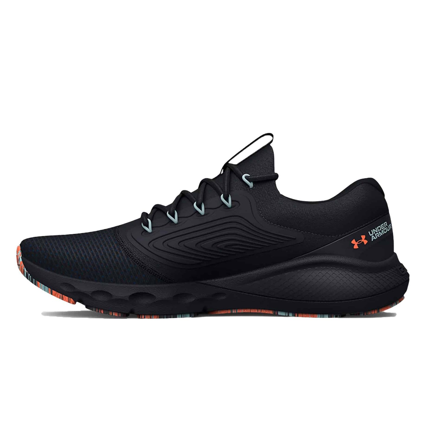 Under Armor Men's UA Charged Vantage 2 Marble Running Shoes - Black / Panic Orange 3025358-002