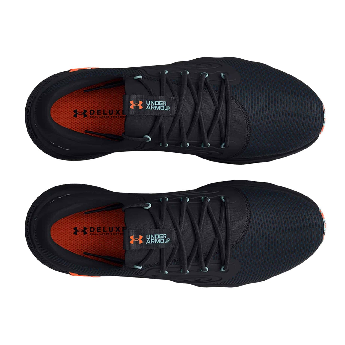Under Armor Men's UA Charged Vantage 2 Marble Running Shoes - Black / Panic Orange 3025358-002