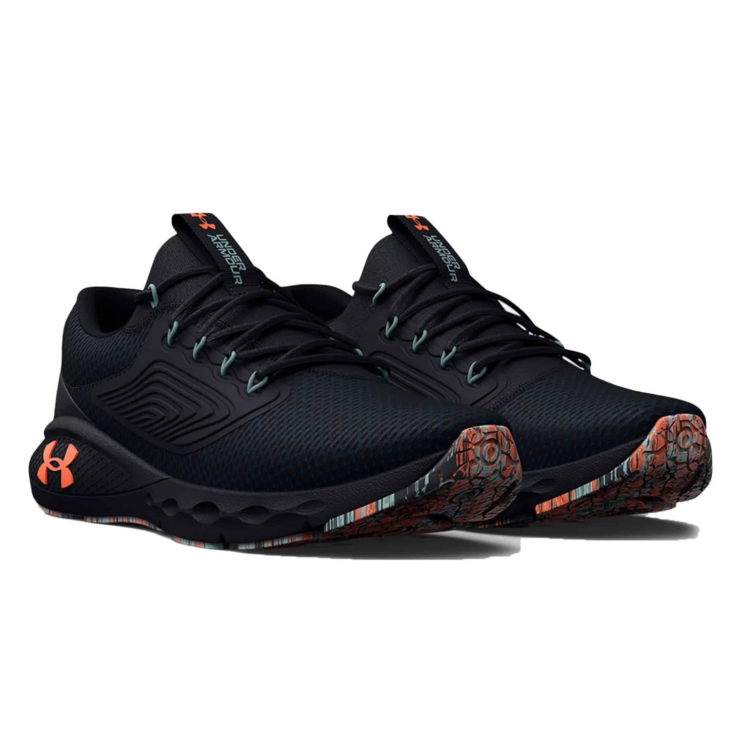 Under Armor Men's UA Charged Vantage 2 Marble Running Shoes - Black / Panic Orange 3025358-002