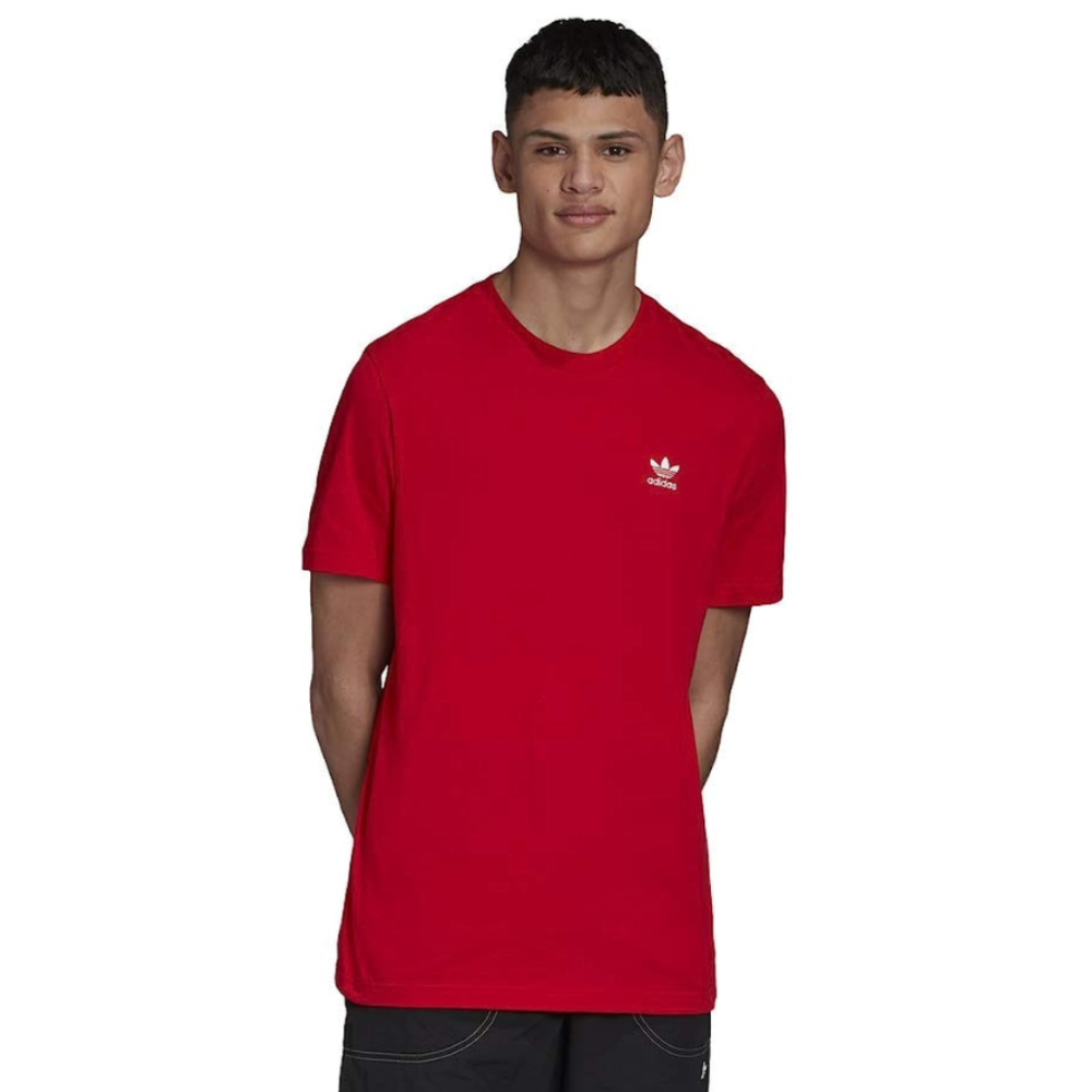 adidas original men's essential tee in Scarlet