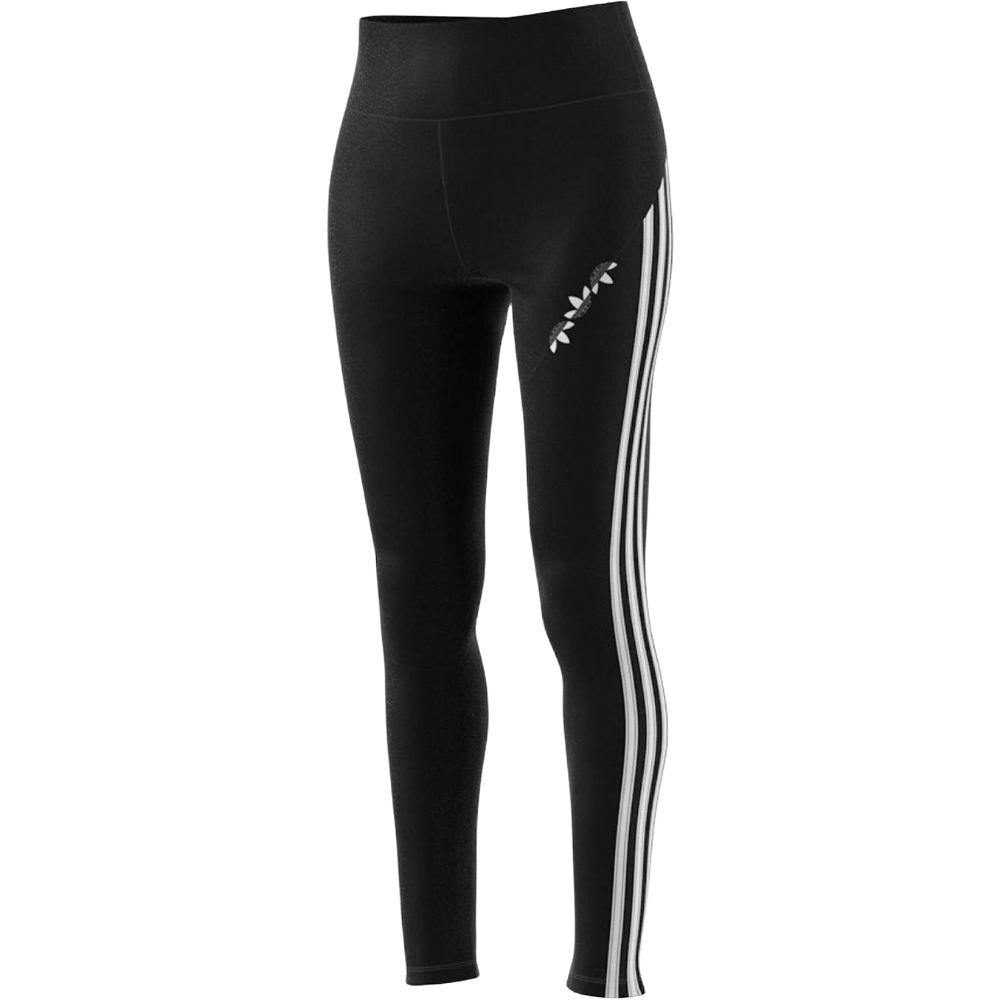 Adidas Originals Adicolor Sliced Trefoil High-Waisted Tights, inspired by '90s catalog ads, made with flexible fabric and sustainable materials.