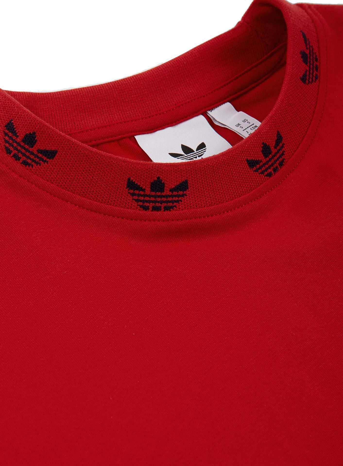 adidas Originals Men's Trefoil Ribbed Tee , EJ9124, Red/Black