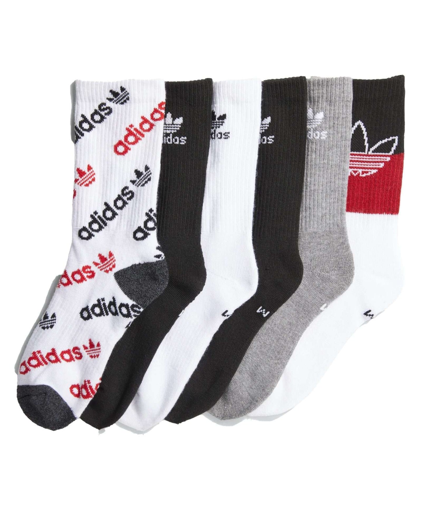 adidas Originals Kid's MIXED CREW SOCKS 6 PAIRS EX6905 Multicolor