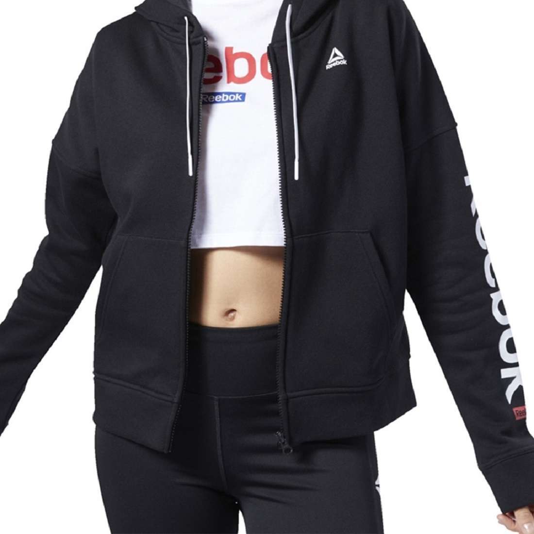 Reebok Women's Liner Logo Full Zip Hoodies