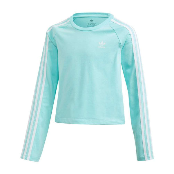 A cropped long sleeve t-shirt with adidas 3-Stripes design for girl.