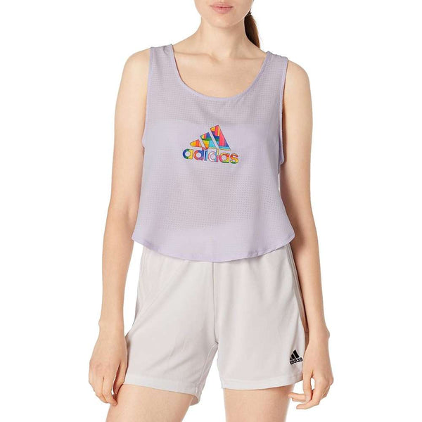 A front view of the adidas Women's Pride Tech Crop