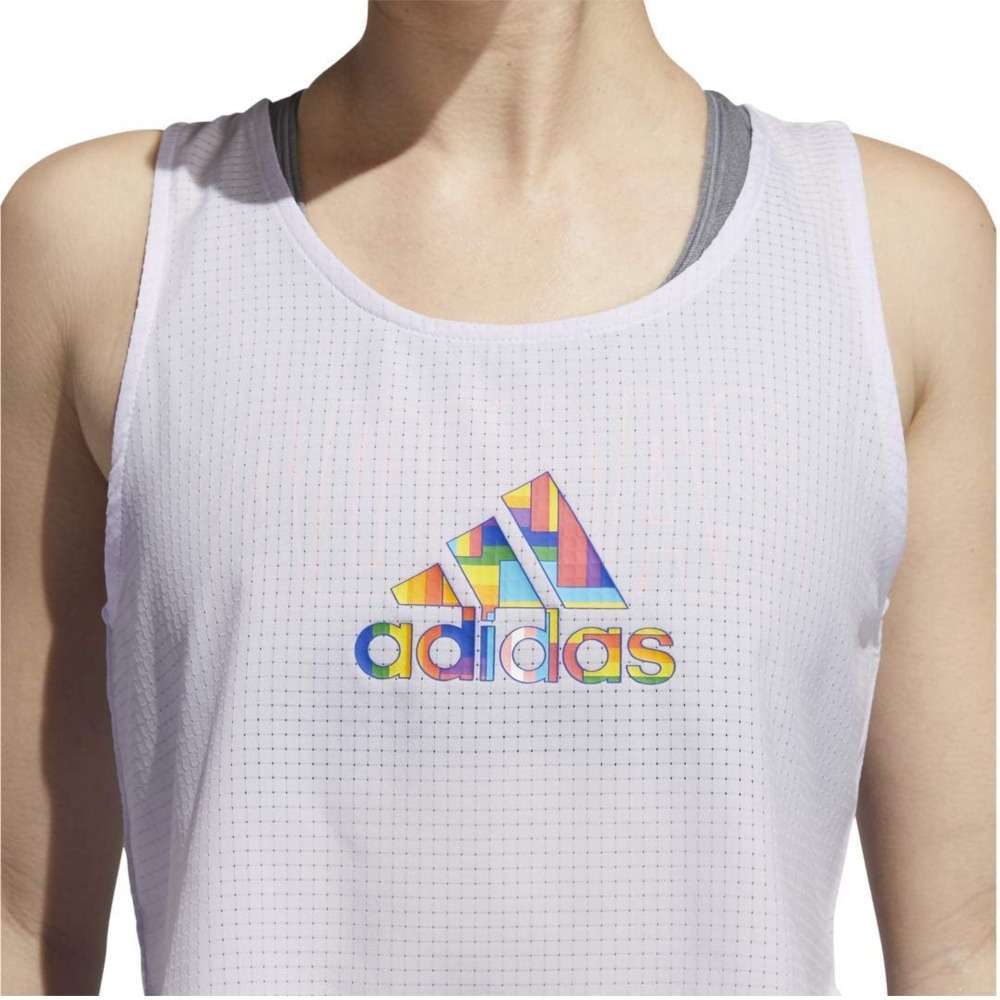A front view of the adidas Women's Pride Tech Crop