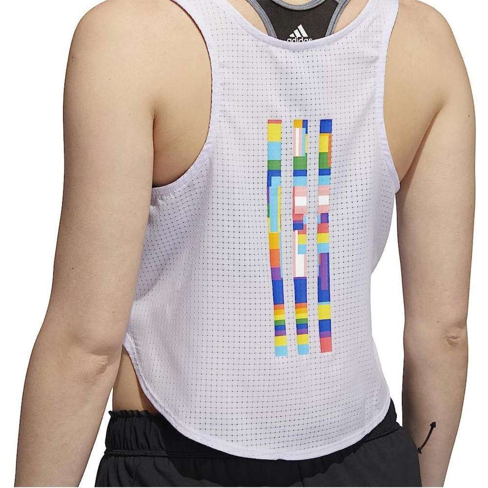 A front view of the adidas Women's Pride Tech Crop
