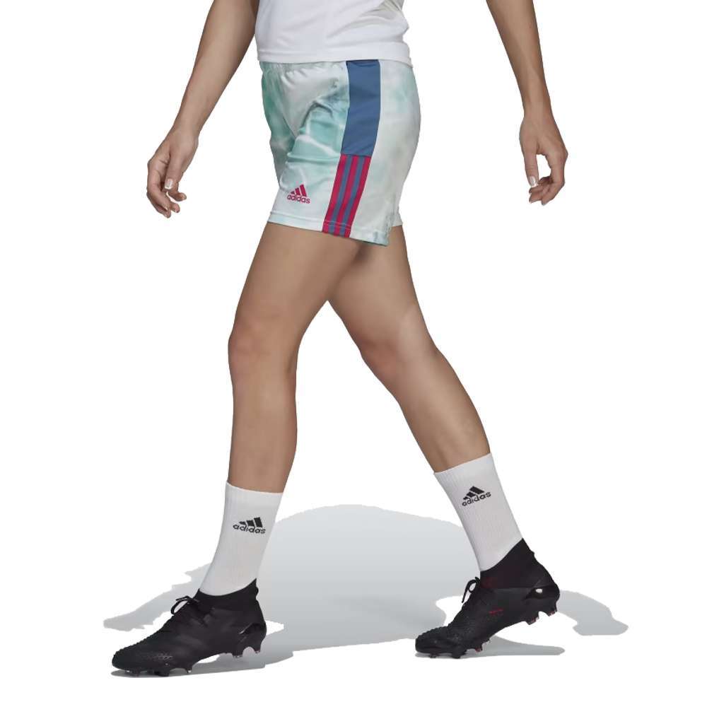 A front view of the adidas Women's Tiro Shorts in black