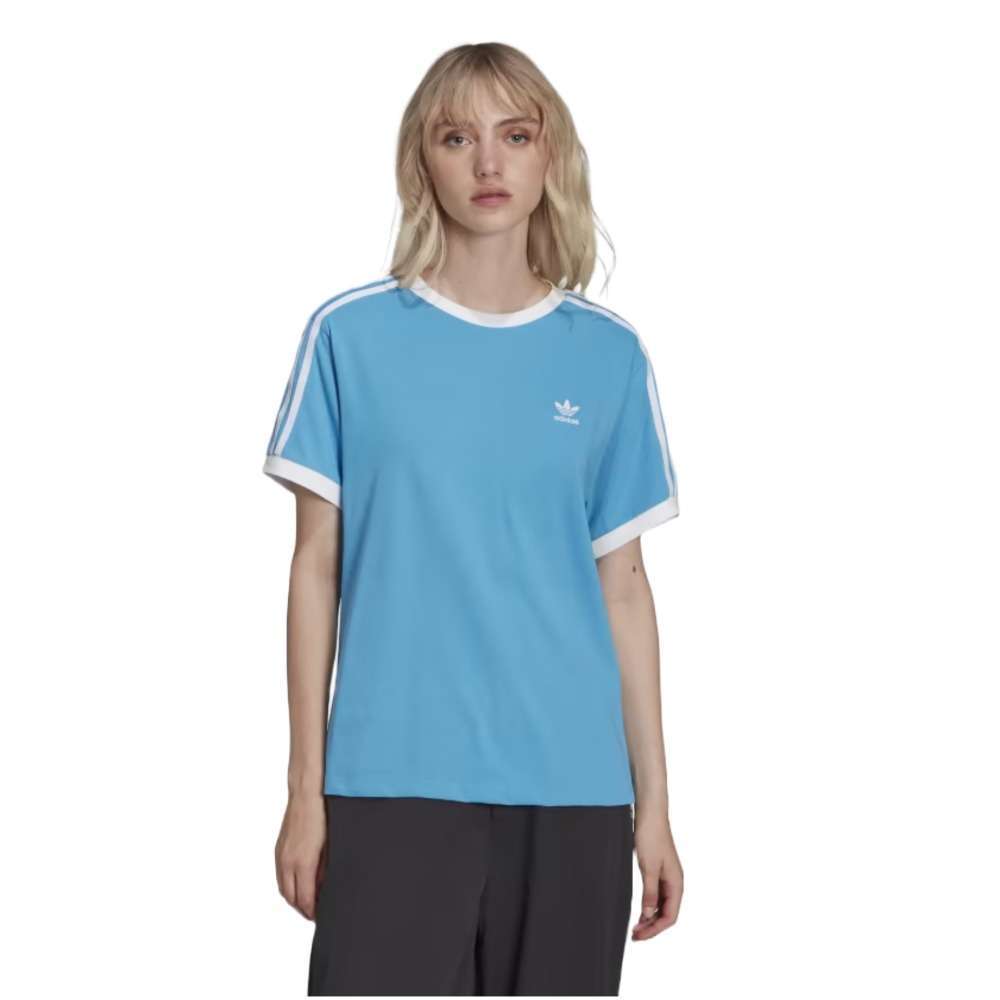 Image of a woman wearing adidas Originals 3-Stripes Tee
