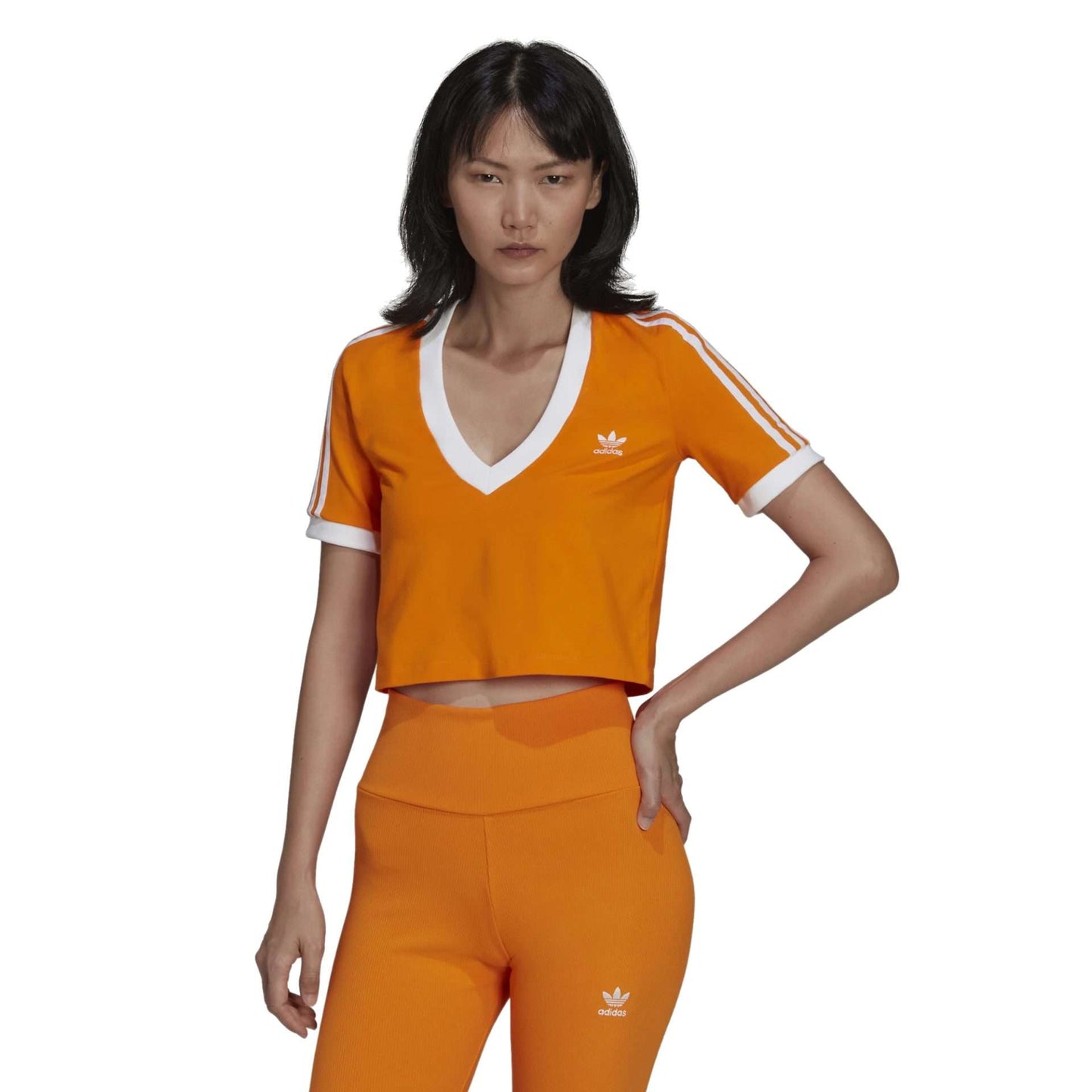 Adidas Women's ADICOLOR CLASSICS CROPPED TEE HC2029 Bright Orange
