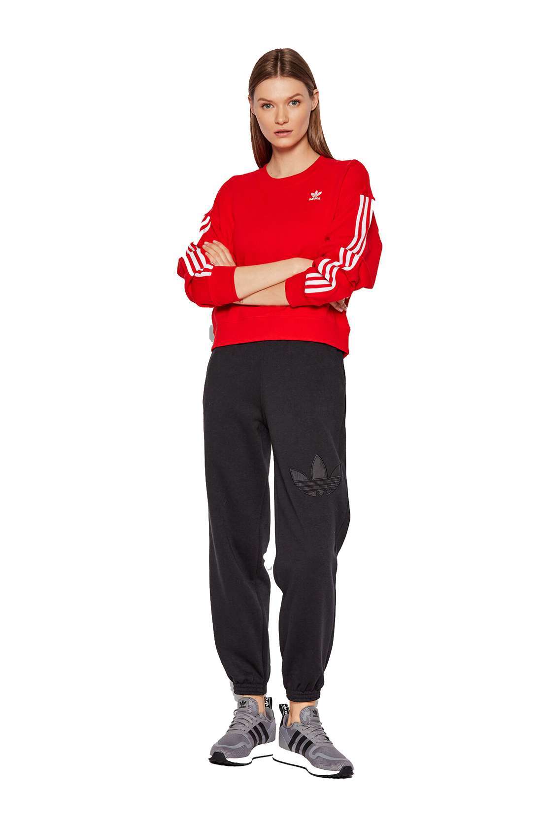 adidas Originals Women's ADICOLOR CLASSICS SWEATSHIRT , HC2603, Vivid Red