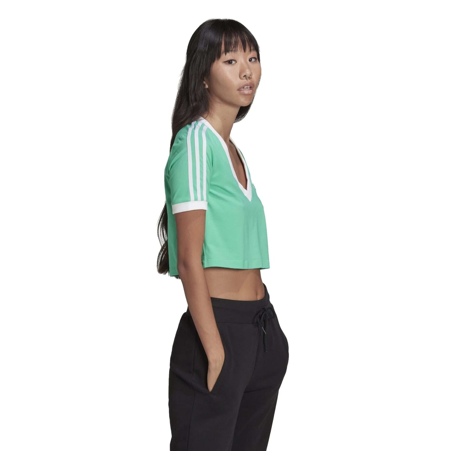 Adidas Women's ADICOLOR CLASSICS CROPPED TEE HG6596 Green