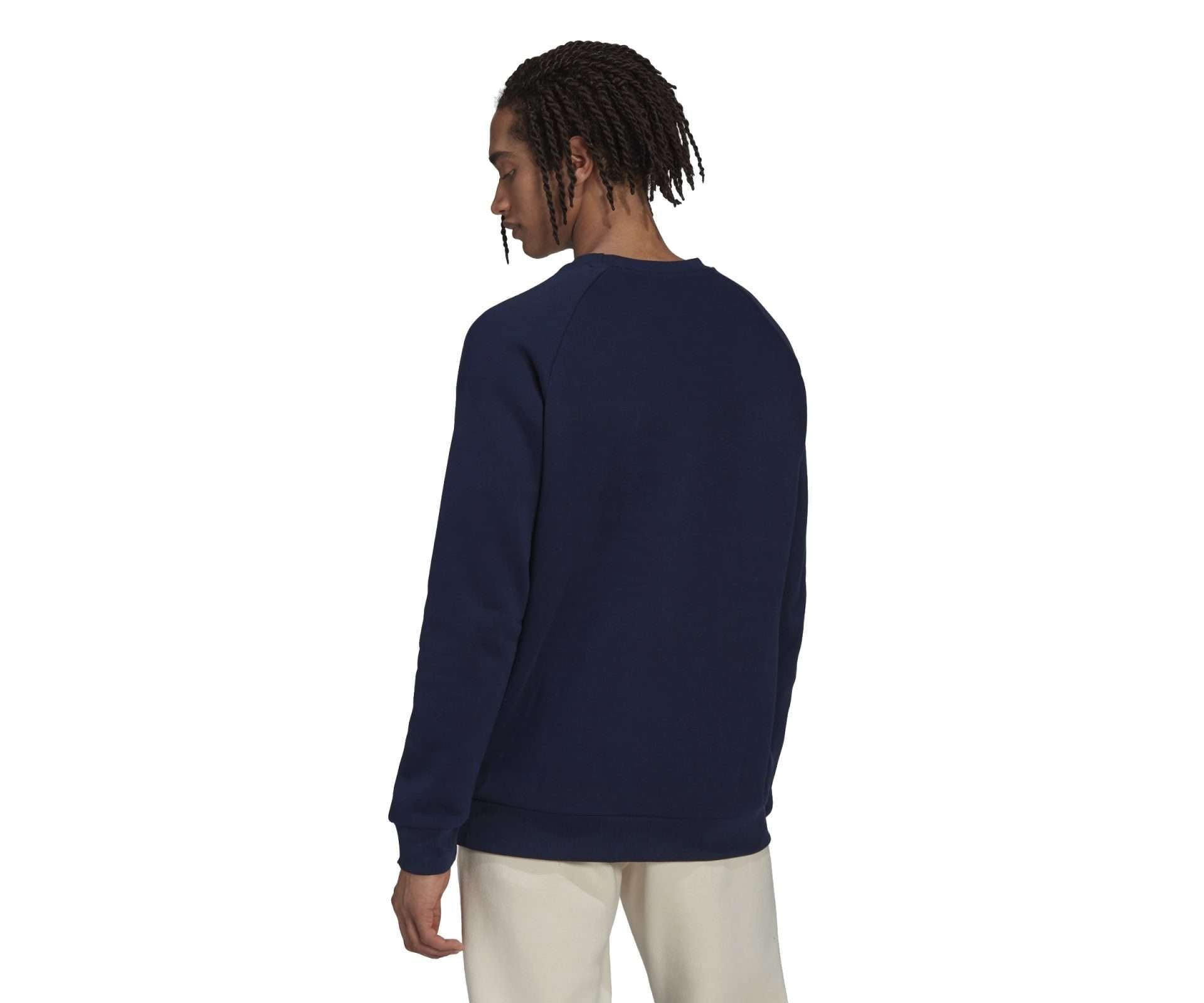 adidas Originals Men's Adicolor Essentials Trefoil Crewneck Sweatshirt , HK0089, Night Indigo