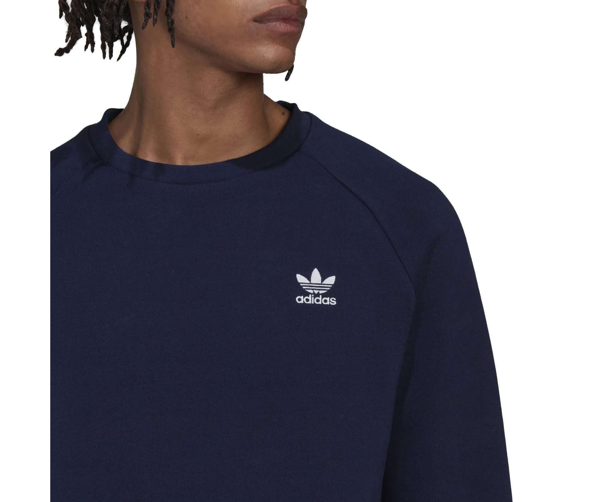 adidas Originals Men's Adicolor Essentials Trefoil Crewneck Sweatshirt , HK0089, Night Indigo