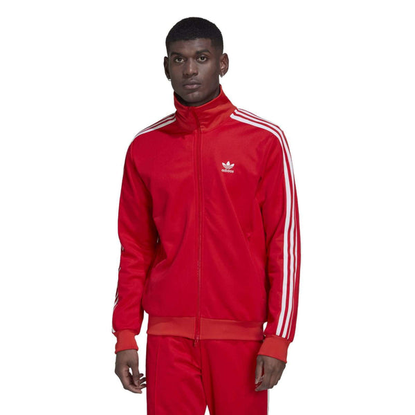 adidas Men's Originals ADICOLOR CLASSICS BECKENBAUER PRIMEBLUE TRACK JACKET , HK7363, Vivid Red
