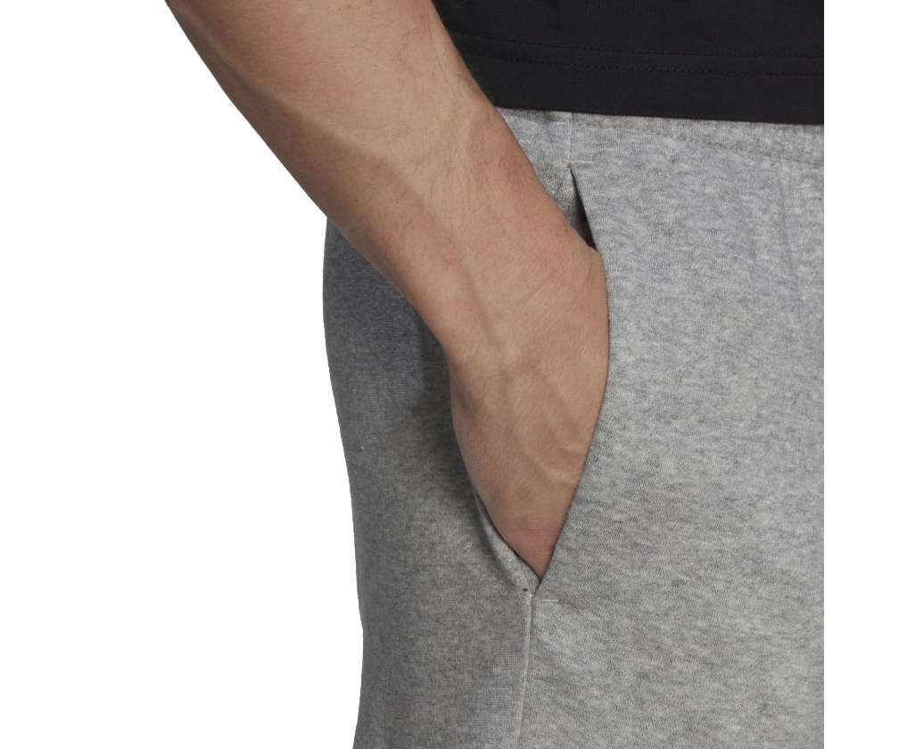 adidas Men's ESSENTIALS FLEECE REGULAR TAPERED CARGO PANTS , HL2234, Medium Grey Heather / Black