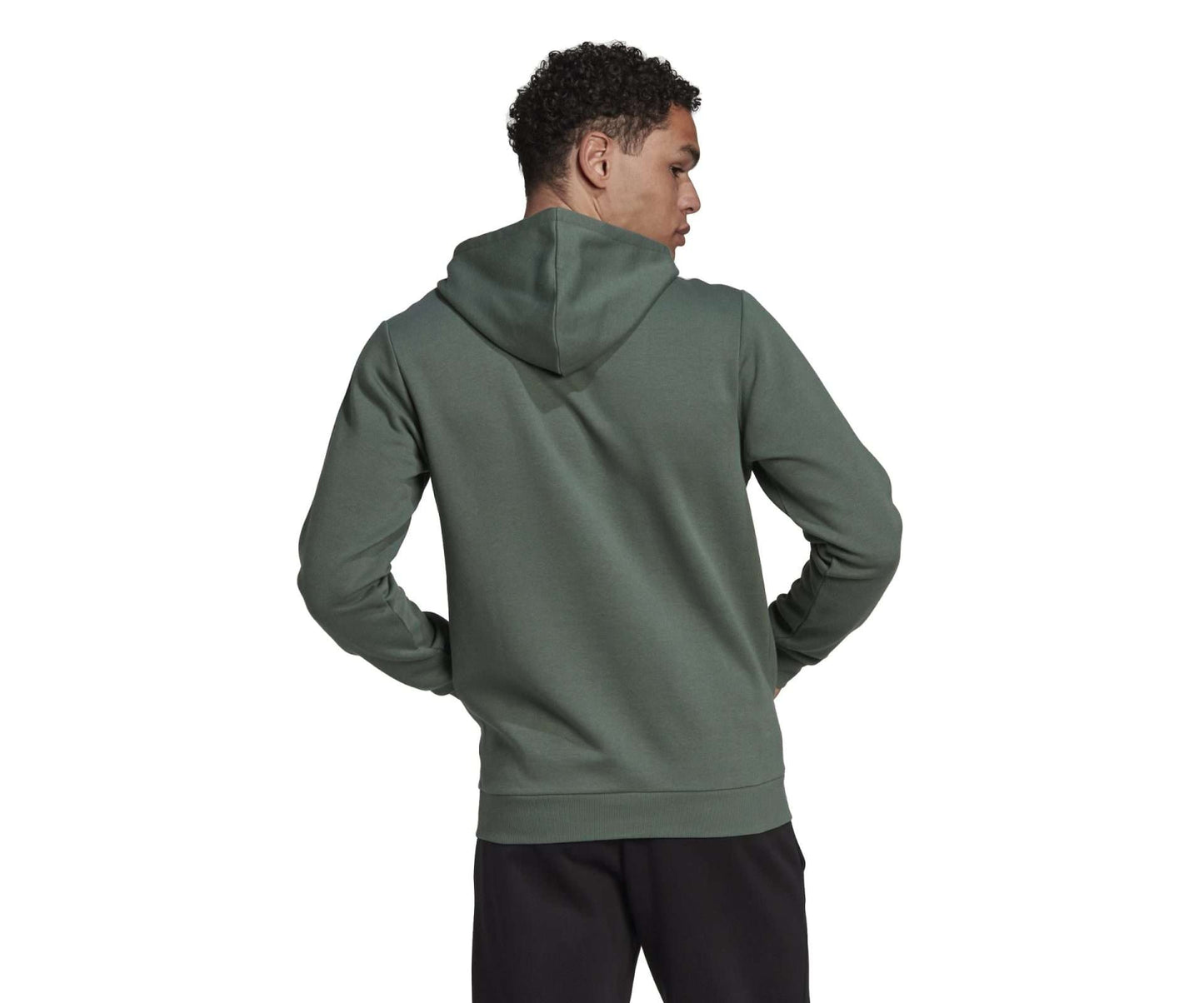 adidas MEN'S ESSENTIALS FLEECE 3-STRIPES LOGO HOODIE , HL2241, Green Oxide / Linen Green