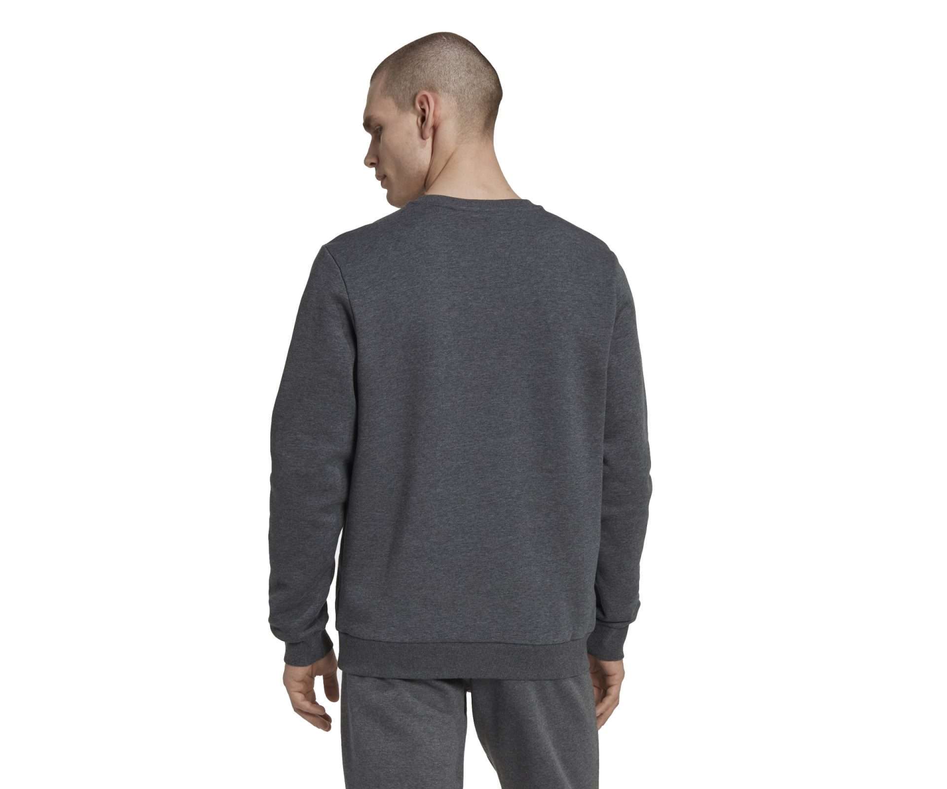adidas Men's ESSENTIALS BIG LOGO SWEATSHIRT ,HL2295, Dark Grey Heather / White