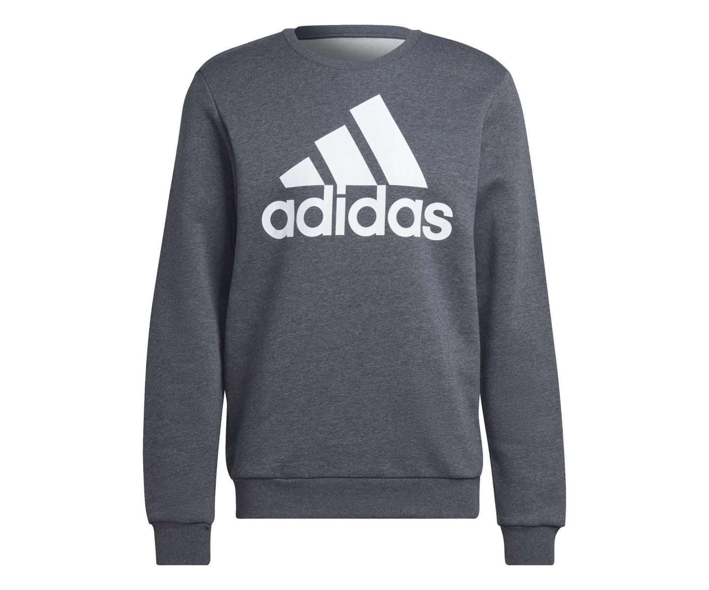 adidas Men's ESSENTIALS BIG LOGO SWEATSHIRT ,HL2295, Dark Grey Heather / White