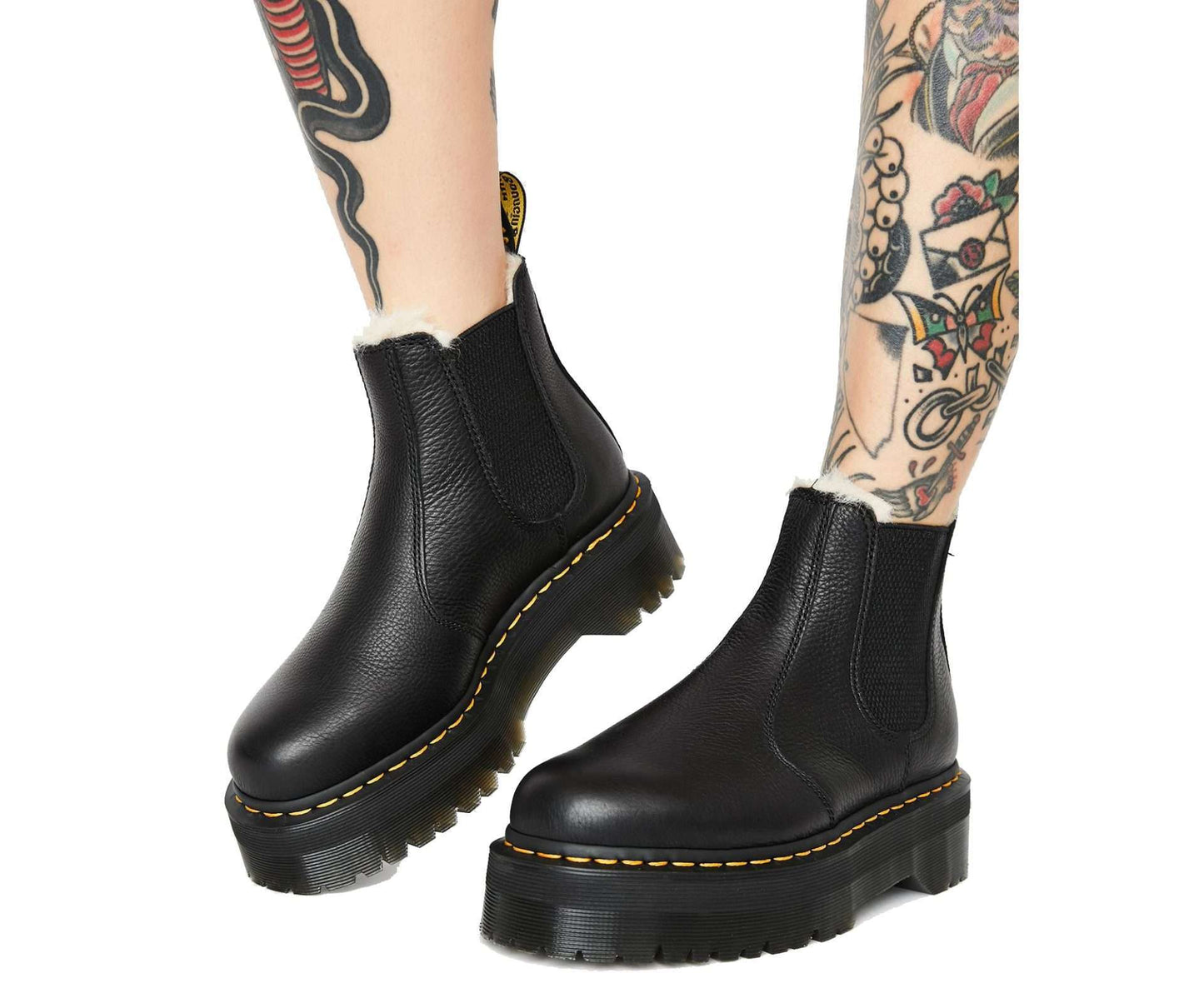 Dr. Martens 2976 FAUX FUR LINED PLATFORM CHELSEA BOOTS (25635001)