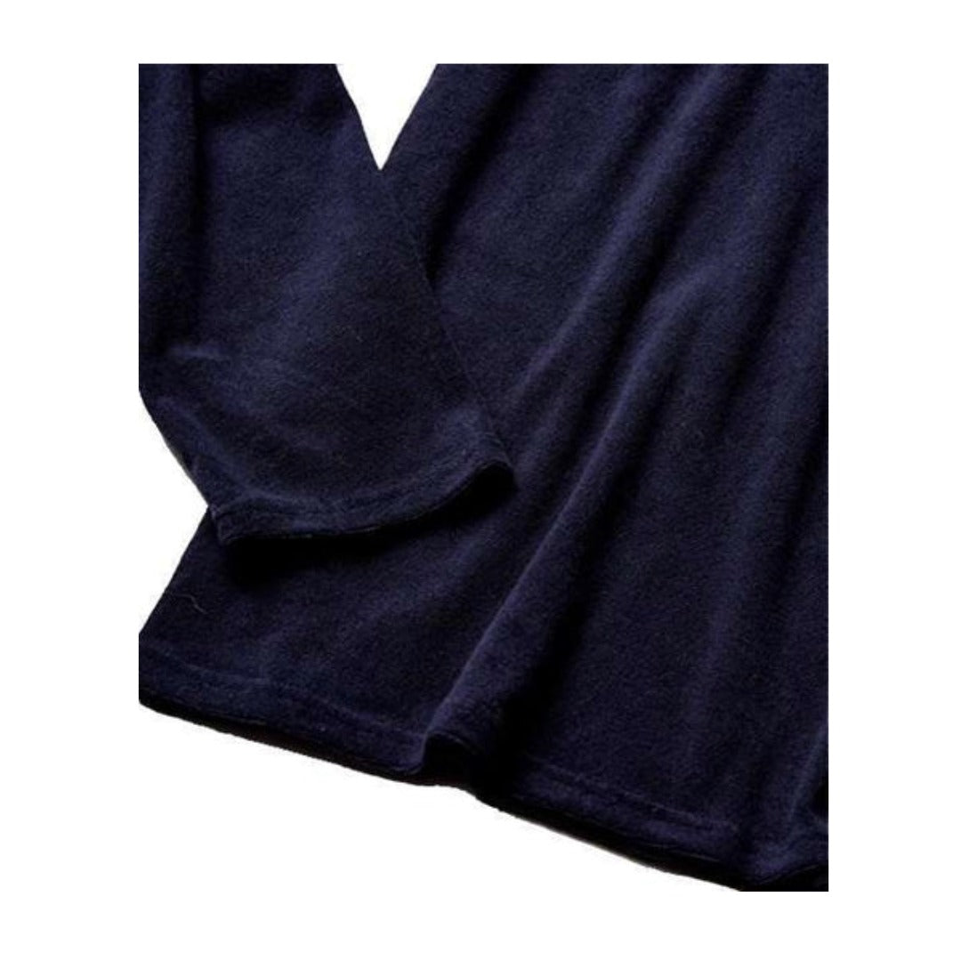 Lacoste Men's Long Sleeve Crewneck Shower Terry Pullover Lounge Sweatshirt - Night Sky Blue