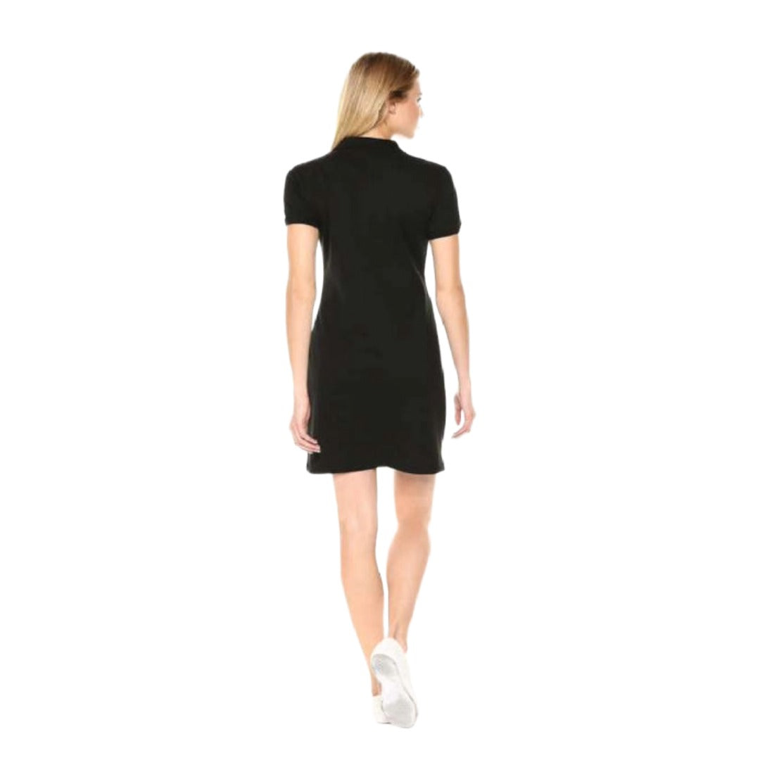 Lacoste Women's Short Sleeve Slim Fit Stretch Pique Polo Dress - Black
