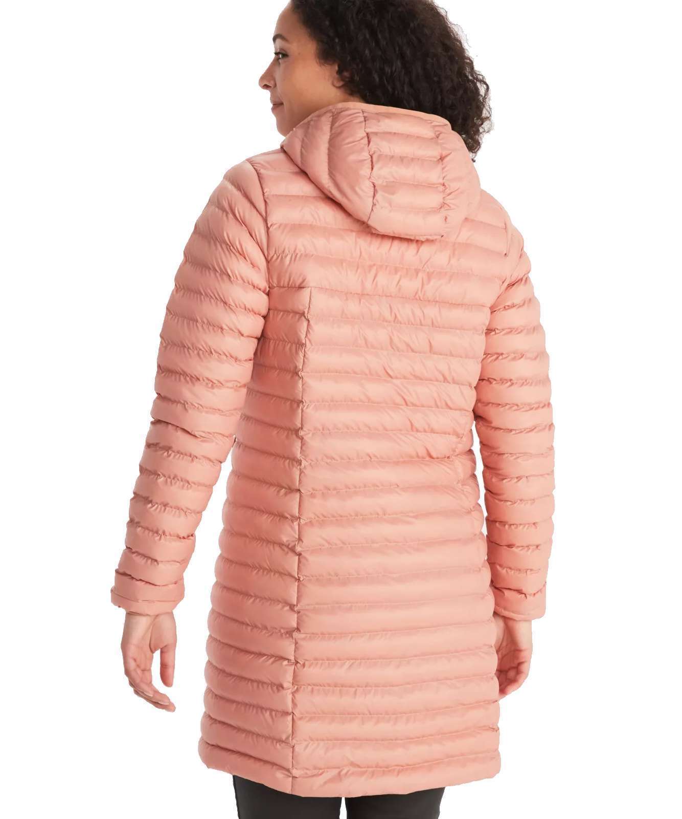 Marmot Women's Echo Featherless Long Jacket , M13215, Rose Gold Shiny