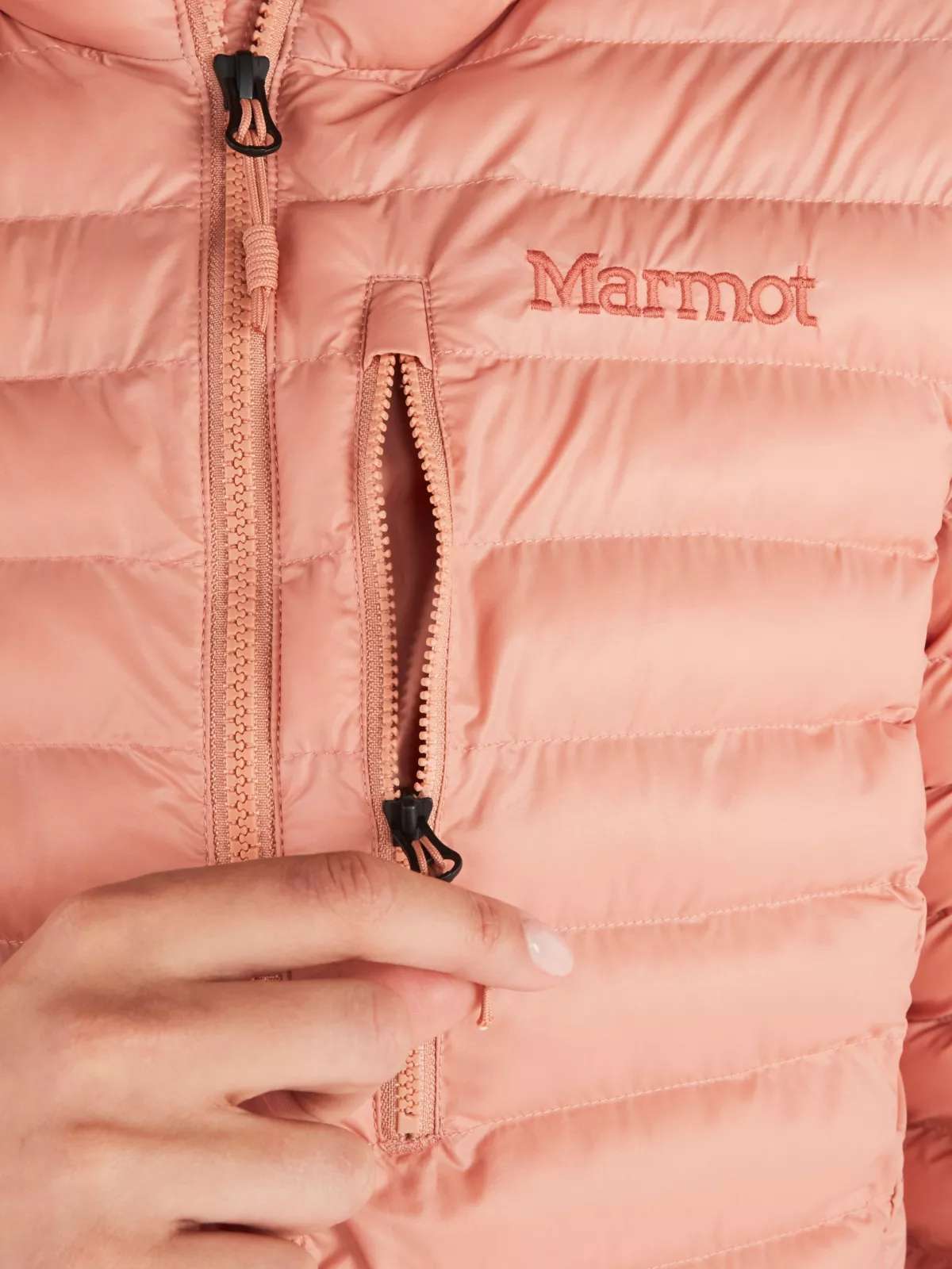 Marmot Women's Echo Featherless Long Jacket , M13215, Rose Gold Shiny