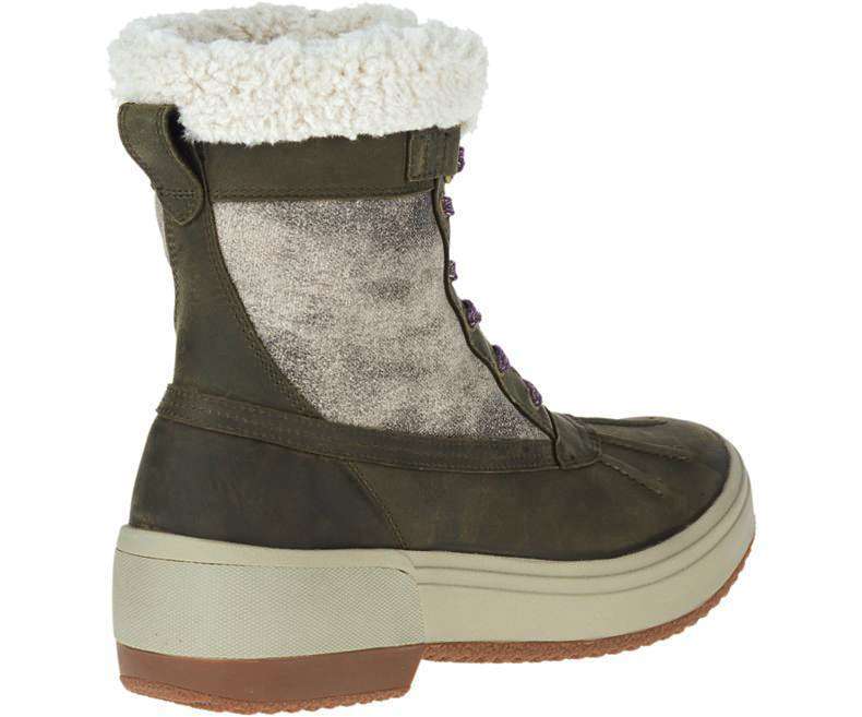 Merrell Women's Haven Mid Lace Polar Waterproof Boots - Olive J001862