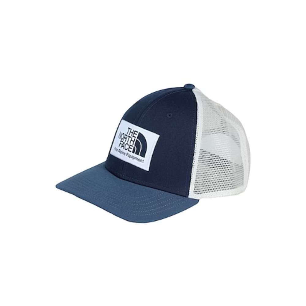 The North Face Keep It Patched Trucker Hat in Blue and White